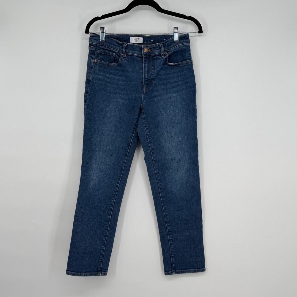 Loft Outlet Petite Boyfriend Jeans Womens 2P‎ Dark Wash Denim Stretch
